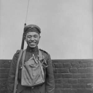 A Canadian Japanese Soldier with a Souvenir Cap