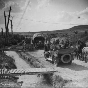 Blocked traffic during the Canadian advance on Lens